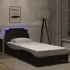 Image de Cadre De Lit Avec Led Sans Matelas Zadar Noir 100x200 Cm Vidaxl