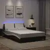 Image de Cadre De Lit Avec Led Sans Matelas Zadar Noir Et Blanc 120x200 Cm Vidaxl