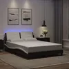 Image de vidaXL Cadre de lit avec lumières LED noir blanc 120x200 cm similicuir lit sommier lit en similicuir meuble de chambre à 3214101