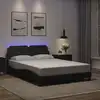 Image de Cadre De Lit Avec Led Sans Matelas Zadar Noir 140x190 Cm Vidaxl