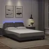 Image de vidaXL Cadre de lit avec lumières LED gris 140x190 cm similicuir lit sommier lit en similicuir meuble de chambre à 3214106