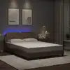 Image de Cadre De Lit Avec Led Sans Matelas Zadar Cappuccino 140x190 Cm Vidaxl