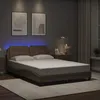 Image de vidaXL Cadre de lit avec lumières LED cappuccino 140x190 cm similicuir lit sommier lit en similicuir meuble de chambre à 3214107
