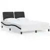 Image de Cadre De Lit Avec Led Sans Matelas Zadar Blanc Et Noir 140x190 Cm Vidaxl