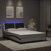 Image de vidaXL Cadre de lit avec LED sans matelas Zadar blanc et noir 140x200 cm 3214116