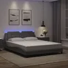 Image de vidaXL Cadre de lit avec LED sans matelas Zadar gris 160x200 cm 3214120