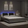 Image de Cadre De Lit Avec Led Sans Matelas Zadar Blanc Et Noir 180x200 Cm Vidaxl