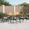 Image de vidaXL Ensemble à manger de jardin coussins 7pcs Noir Résine tressée 3213564