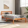 Image de Cadre De Lit Sans Matelas Cire Marron 75x190 Cm Bois Pin Massif Vidaxl