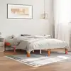Image de Cadre De Lit Sans Matelas Cire Marron 140x190cm Bois Pin Massif Vidaxl