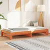 Image de vidaXL Lit de Jour avec Lit Gigogne Canapé-lit Lit d’Invité Meuble de Chambre à Coucher Intérieur Moderne Cire Marron 844403
