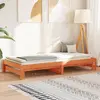 Image de Lit De Jour Et Lit Gigogne Sans Matelas Cire Marron 90x190 Cm Vidaxl