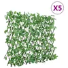 Image de vidaXL Treillis de Lierre Artificiel Extensible 5 pcs Écran de Clôture Brise-vue d’Intimité Décoration de Jardin 366591