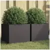 Image de Jardinières 2 pcs noir 32x30x29 cm acier