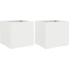 Image de Jardinières 2 Pcs Blanc 32x30x29 Cm Acier Vidaxl