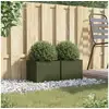 Image de Vidaxl jardinières 2 pcs vert olive 32x30x29 cm acier
