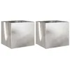Image de Jardinières 2 Pcs Argenté 32x30x29 Cm Acier Inoxydable Vidaxl
