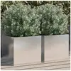 Image de Jardinières 2 pcs argenté 32x30x29 cm acier inoxydable