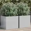 Image de Jardinières 2 Pcs Argenté 32x30x29 Cm Acier Galvanisé Vidaxl