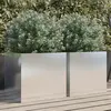 Image de Jardinières 2 Pcs Argenté 42x40x39 Cm Acier Inoxydable Vidaxl