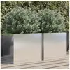Image de Jardinières 2 pcs argenté 42x40x39 cm acier inoxydable