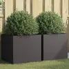 Image de Jardinières 2 Pcs Noir 49x47x46 Cm Acier Vidaxl