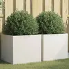 Image de Jardinières 2 Pcs Blanc 49x47x46 Cm Acier Vidaxl