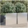 Image de Jardinières 2 pcs argenté 49x47x46 cm acier inoxydable