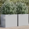 Image de vidaXL Jardinières 2 pcs Lits Surélevé Bacs à Fleurs Pots de Plantes Boîtes à Fleurs Jardin Patio Terrasse Argenté 841570