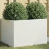 Image de vidaXL Jardinière Bac à Fleurs Pot de Plantes Boîte à Fleurs Jardinière Surélevée de Jardin Patio Terrasse Blanc 841602