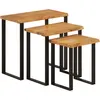 Image de Tables Gigognes 3 Pcs Avec Bord Vivant Bois Massif D'acacia Vidaxl