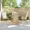 Image de Chaises Inclinables De Jardin Pliantes Lot De 4 Coussins Bambou Vidaxl