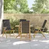 Image de Chaises Inclinables De Jardin Pliantes Lot De 4 Coussins Bambou Vidaxl