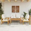 Image de vidaXL Salon de Jardin avec Coussins 5 pcs Table et Chaises avec Accoudoirs et Dossier Ensemble de Meubles de Patio 3211801