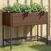 Image de Jardinières Avec Étagère 2 Pcs Brun 90x40x75 Cm Résine Tressée Vidaxl
