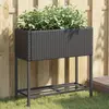 Image de Jardinières Avec Étagère 2 Pcs Noir 70x28x70 Cm Résine Tressée Vidaxl