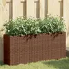 Image de Jardinières Avec 2 Pots 2 Pcs Marron 90x20x40 Cm Résine Tressée Vidaxl