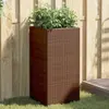 Image de Jardinières 2 Pcs Marron 40x40x80 Cm Résine Tressée Vidaxl
