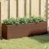 Image de Jardinières Avec 3 Pots 2 Pcs Marron 105x30x32cm Résine Tressée Vidaxl