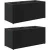 Image de Jardinières Avec 2 Pots 2 Pcs Noir 72x30x32 Cm Résine Tressée Vidaxl