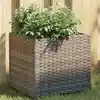 Image de Jardinières 2 Pcs Gris 36x30x32 Cm Résine Tressée Vidaxl