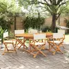Image de Chaises De Jardin Pliables Lot De 6 Blanc Crème Tissu Vidaxl