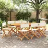 Image de Chaises De Jardin Pliables Lot De 8 Blanc Crème Tissu Vidaxl