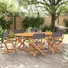 Image de Chaises Pliables De Jardin Lot De 6 Gris Foncé Tissu Vidaxl