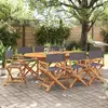 Image de Chaises Pliables De Jardin Lot De 8 Gris Foncé Tissu Vidaxl