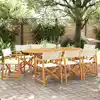 Image de Chaises De Jardin Pliables Lot De 8 Blanc Crème Tissu Vidaxl