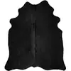 Image de Tapis En Peau De Vache Véritable Noir 180x220 Cm Vidaxl