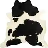 Image de Tapis En Peau De Vache Véritable Noir Et Blanc 180x220 Cm Vidaxl