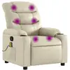 Image de Vidaxl fauteuil inclinable de massage crème similicuir