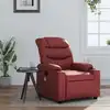 Image de Fauteuil De Massage Inclinable Rouge Bordeaux Similicuir Vidaxl